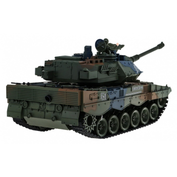Zdalnie sterowany Czołg Leopard 2A6 dla dzieci 3+ Zielony 1:18 Funkcja dymu + Pilot 2,4 GHz + Akcesoria